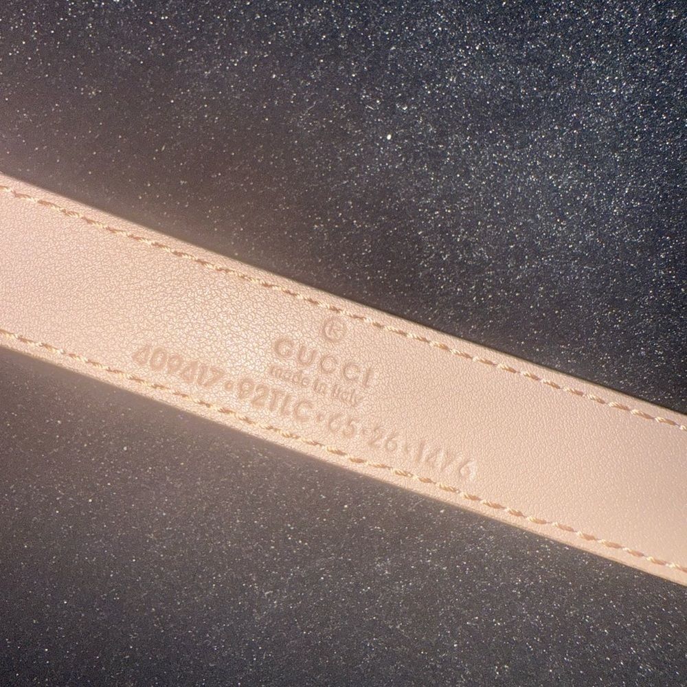 Brand new with box and dustbag Gucci Cream and Gold Belt GG Buckle size 65 - Picture 5 of 5
